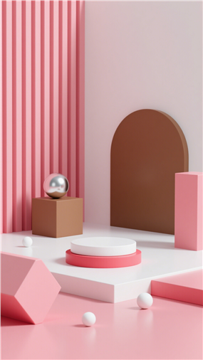 粉色风格光影质感电商场景设计图片